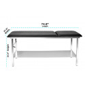 AdirMed 996-02 Black Adjustable Exam Table with Wooden Shelf and Paper Dispenser