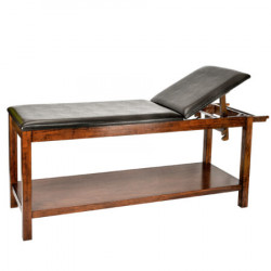 AdirMed 996-03 Mahogany Wooden Exam Table with Full Shelf