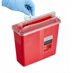 AidrMed 998-02 5 Quart Mailbox Style Horizontal Lid Needle Disposal Sharps Container