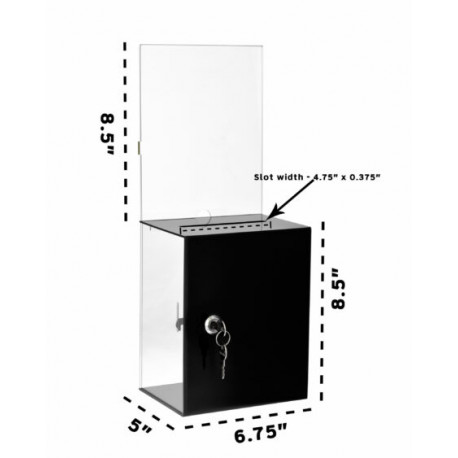 Adiroffice ADI637-04 Tall Donation Charity Box With Large Display