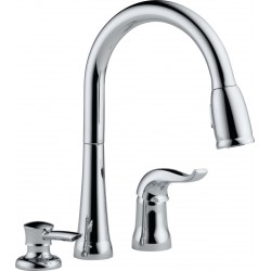Delta 16970-SD-DST Single Handle Pull-Down Kitchen Faucet with Soap Dispenser Collections