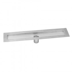 Jaclo 882 zeroEDGE Bottom Outlet Channel Drain Body, Finish - Brushed Stainless Steel