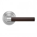  UERQ45LS-DUM Lever Sets "Madeira With Leather" For Pre-Bored Door(2 1/8"), Satin Stainless Steel