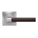 Karcher Design UER45L Lever sets "Madeira with leather" for pre-bored door(2 1/8"), Satin stainless steel