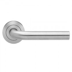 Karcher Design E 'Malta' Lever/Lever Trim for European Mortise locks (MAMO, GEMO), For Custom bored door, Satin stainless steel