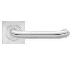 Karcher Design E 'Crete' Lever/Lever Trim for European Mortise locks (MAMO, GEMO), For Custom bored door, Satin stainless steel