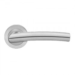 Karcher Design E 'Madrid' Lever/Lever Trim for European Mortise locks (MAMO, GEMO), For Custom bored door, Satin stainless steel