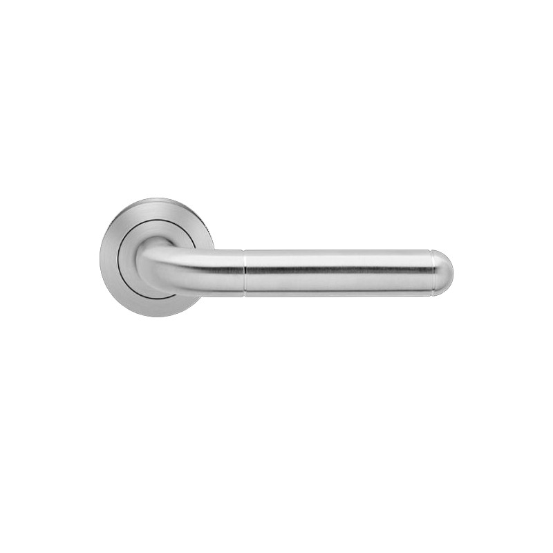 Karcher Design E 'Lignano Steel' Lever/Lever Trim For European Mortise Locks (Mamo, Gemo), For Custom Bored Door