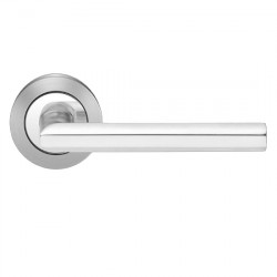 Karcher Design E 'Porto' Lever/Lever Trim for European Mortise locks (MAMO, GEMO), For Custom bored door, Satin stainless steel