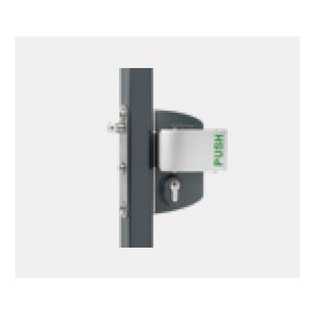 Locinox LPKQ U2 Surface Mounted Anti-Panic Gate Lock w/ Free Exit Push Pad