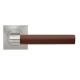 Karcher Design E 'Madeira With Leather' Lever/Lever Trim For European Mortise Locks (MAMO, GEMO), Satin Stainless Steel