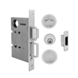 INOX PD8000 Interior Mortise Lockset w/ FH22 Luna Flush Pull & TT08 Thumbturn