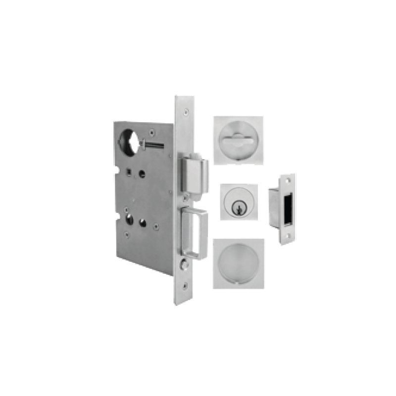 INOX PD8000 Interior Mortise Lockset w/ FH23 Urban Flush Pull & TT08 Thumbturn