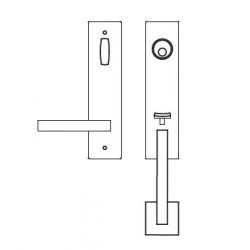 Karcher Design UET18 Lever Handle Sets "Rhodos Xl" Tubular Entry Set - Grip/Lever (Entry, 5 1/2" Ctc)