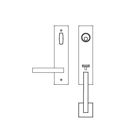 Karcher Design UET51 Lever Handle Sets "London" Tubular Entry Set - Grip/Lever (Entry, 5 1/2" Ctc)