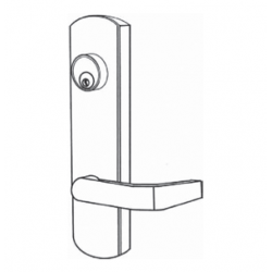 INOX ED81ES07 Escutcheon Exit Device Trim with 07 Lever,Mortise Cyinder Included