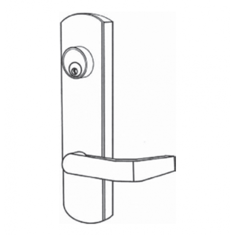 INOX ED81ES07 Escutcheon Exit Device Trim with 07 Lever,Mortise Cyinder Included