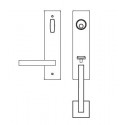  UET19-DUM Lever Handle Sets "Jersey" Tubular Entry Set - Grip/Lever (Entry, 5 1/2" Ctc), Satin Stainless Steel