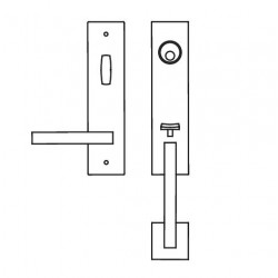 Karcher Design UETM 'Verona' Lever/Grip Entrance Set With American Mortise Lock ,For Custom Bored Door