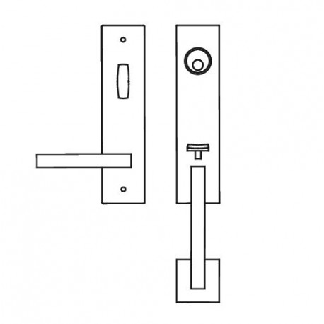 Karcher Design UETM 'Starlight' Lever/Grip Entrance Set With American Mortise Lock, For Custom Bored Door