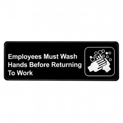 Alpine Industries ALPSGN-B 3" x 9" Employees Must Wash Hands Before Returning To Work
