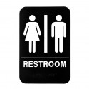 Alpine Indsutries ALPSGN-1-5 6" x 9" Black and White Unisex Restroom Sign 5-Pack