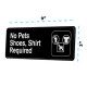 Alpine Industries ALPSGN-13 No Pets,Shoes,and Shirt Required Sign, 3"x9"