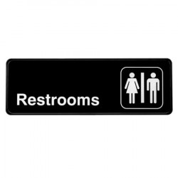 Alpine Industries ALPSGN-20 Unisex Restrooms Sign, 3"x9"