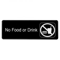 Alpine Industries ALPSGN-22 No Food or Drink Sign, 3"x9"
