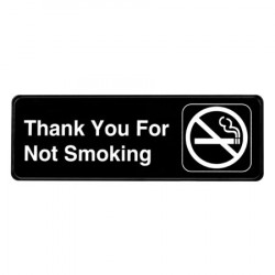 Alpine Industries ALPSGN-37 Thank you for Not Smoking Sign, 3"x9"
