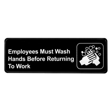 Alpine Industries ALPSGN-38 Employees Must Wash Hands Before Returning to Work Sign, 3"x9"
