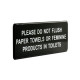 Alpine Indsutries ALPSGN-40 3" x 9" Please Do Not Flush Paper Towels or Feminine Products in Toilets Sign (2-Pack)