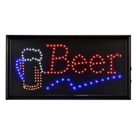 Alpine Industries ALP497-14 19" x 10" LED Rectangular Beer Sign with Two Display Modes