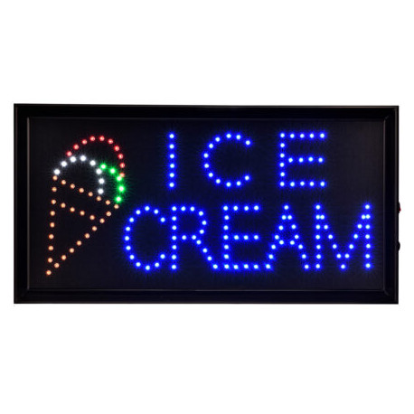 Alpine Industries ALP497-13 19" x 10" LED Rectangular Ice Cream Sign with Two Display Modes