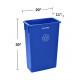 Alpine Industries ALP477-R-BLUE 23 Gallon Blue Slim Recycle Bin