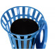 Alpine Industries ALP479-38-BLUE Outdoor Metal Recycling Receptacle with Rain Bonnet Lid - 38 Gallon Blue