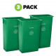 Alpine Industries ALP477-GRN-3 23 Gallon Slim Recyling/Trash Can, Green, 3 PACK