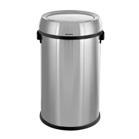 Alpine Industries ALP470-65L-1 Stainless Steel Commercial Trash Can with Swing Lid, 17 Gallon Capacity