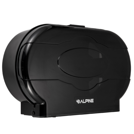 Alpine Indsutries ALP482-2-ECO-TBLK Transparent Black Double Jumbo Roll Toilet Paper Dispenser