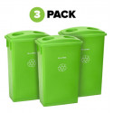  ALP4778-4-LGRN-3 23 Gallon Slim Recycling Can, Finish-Lime Green, 3-Pack