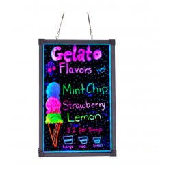 Alpine Indsutries ALP495-04-2 LED Illuminated Hanging Message Writing Board, (2-Pack), 24" x 32"