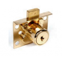 Sesamee 153 2065 Drawer Lock, 7/8", Disc Tumbler, Finish - Satin Brass
