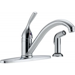 Delta 400-DST Single Handle Kitchen Faucet with Spray Classic