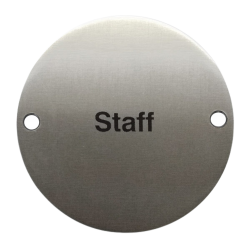 Modric 8454 76mm Staff Sign, Satin Stainless Steel