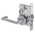 PDQ MR Series Grade 1 Mortise Lock - F Series, EF Escutcheon Trim, Finish-Satin Chrome
