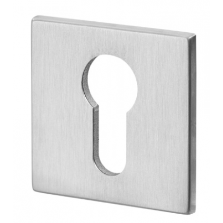 Modric 797 Mode Square Escutcheon For Euro Profile Cylinder, Satin Stainless Steel