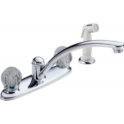 Delta B2412LF Two Handle Kitchen Faucet With Spray in Chrome Foundations®