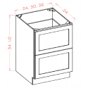  2DB24-SC Two Drawer Bases, Capital Collection