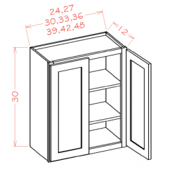 US Cabinet Depot W Double Door Wall Cabinets - 30"H, Capital Collection