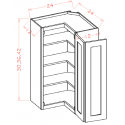  WER2430-TW Wall Easy Reach Corner Cabinets, Capital Collection